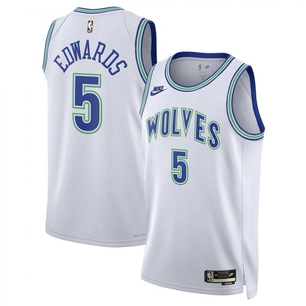 Unisex Anthony Edwards White Minnesota Timberwolves 2023/24 Swingman Jersey - Classic Edition-Pro Kit Vault | Brand New 26/27 Sports Jerseys